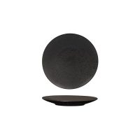 Luzerne Lava Matte Black Round Plate - Flat / Coupe - 160mm (Pack of 6)