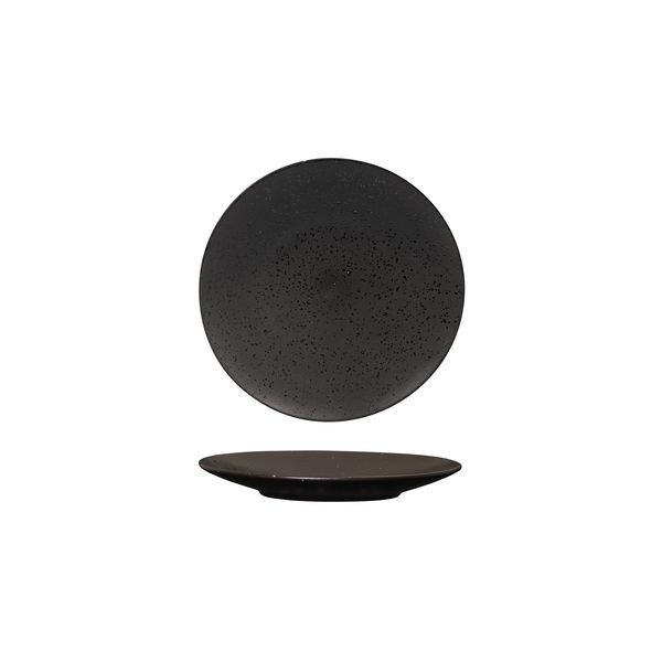 Luzerne Lava Matte Black Round Plate - Flat / Coupe - 160mm (Pack of 6)
