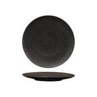 Luzerne Lava Matte Black Round Plate - Flat / Coupe - 230mm (Pack of 6)