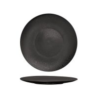 Luzerne Lava Matte Black Round Plate - Flat / Coupe - 280mm (Pack of 4)