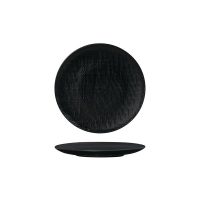 Luzerne Linen Matte Black Round Plate - Flat / Coupe - 180mm (Pack of 6)