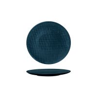 Luzerne Linen Matte Blue Round Plate - Flat / Coupe - 180mm (Pack of 6)