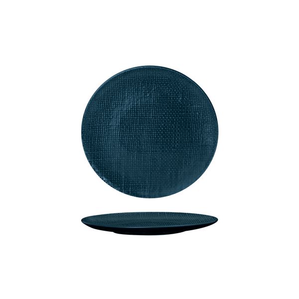 Luzerne Linen Matte Blue Round Plate - Flat / Coupe - 180mm (Pack of 6)