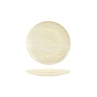 Luzerne Linen Reactive White Round Plate - Flat / Coupe - 180mm (Pack of 6)