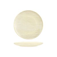 Luzerne Linen Reactive White Round Plate - Flat / Coupe - 210mm (Pack of 6)