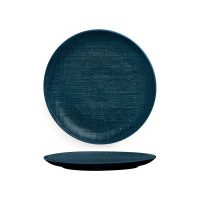 Luzerne Linen Matte Blue Round Plate - Flat / Coupe - 260mm (Pack of 4)