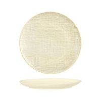 Luzerne Linen Reactive White Round Plate - Flat / Coupe - 285mm (Pack of 4)