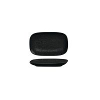 Luzerne Linen Matte Black Rectangular Share Plate - 175x110mm (Pack of 6)