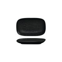 Luzerne Linen Matte Black Rectangular Share Plate - 215x135mm (Pack of 6)