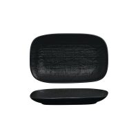 Luzerne Linen Matte Black Rectangular Share Plate - 265x170mm (Pack of 4)