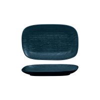 Luzerne Linen Matte Blue Rectangular Share Plate - 265x170mm (Pack of 4)