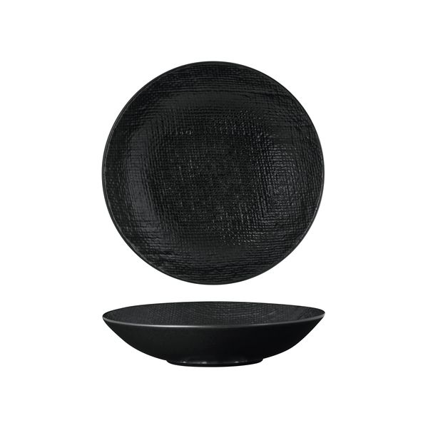 Luzerne Linen Matte Black Share Bowl - 490ml (Pack of 4)