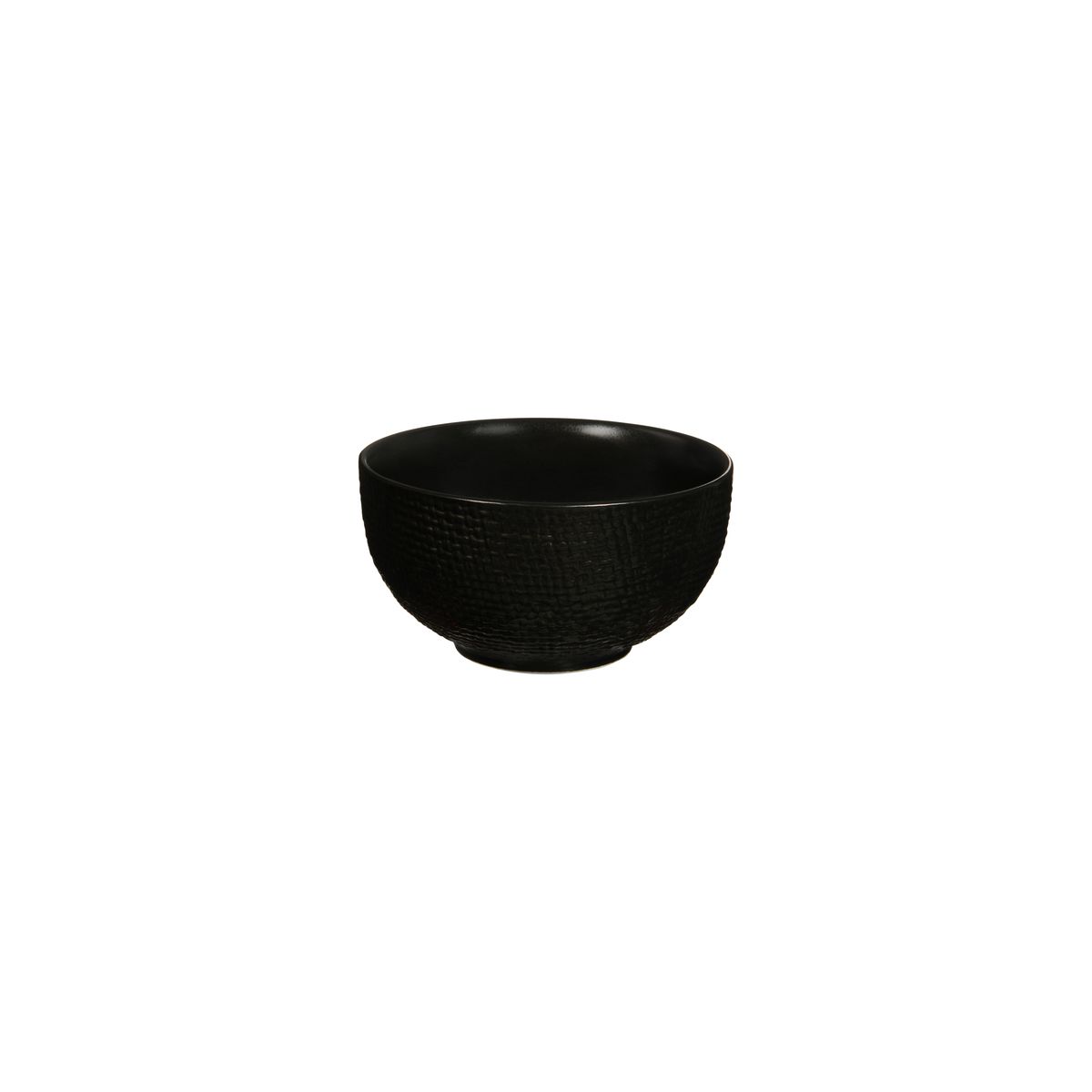 Luzerne Linen Matte Black Round Bowl - 205ml (Pack of 6)