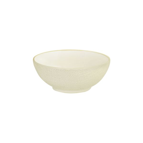 Luzerne Linen Reactive White Round Bowl - 525ml (Pack of 6)