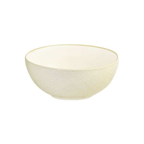 Luzerne Linen Reactive White Round Bowl - 970ml (Pack of 4)
