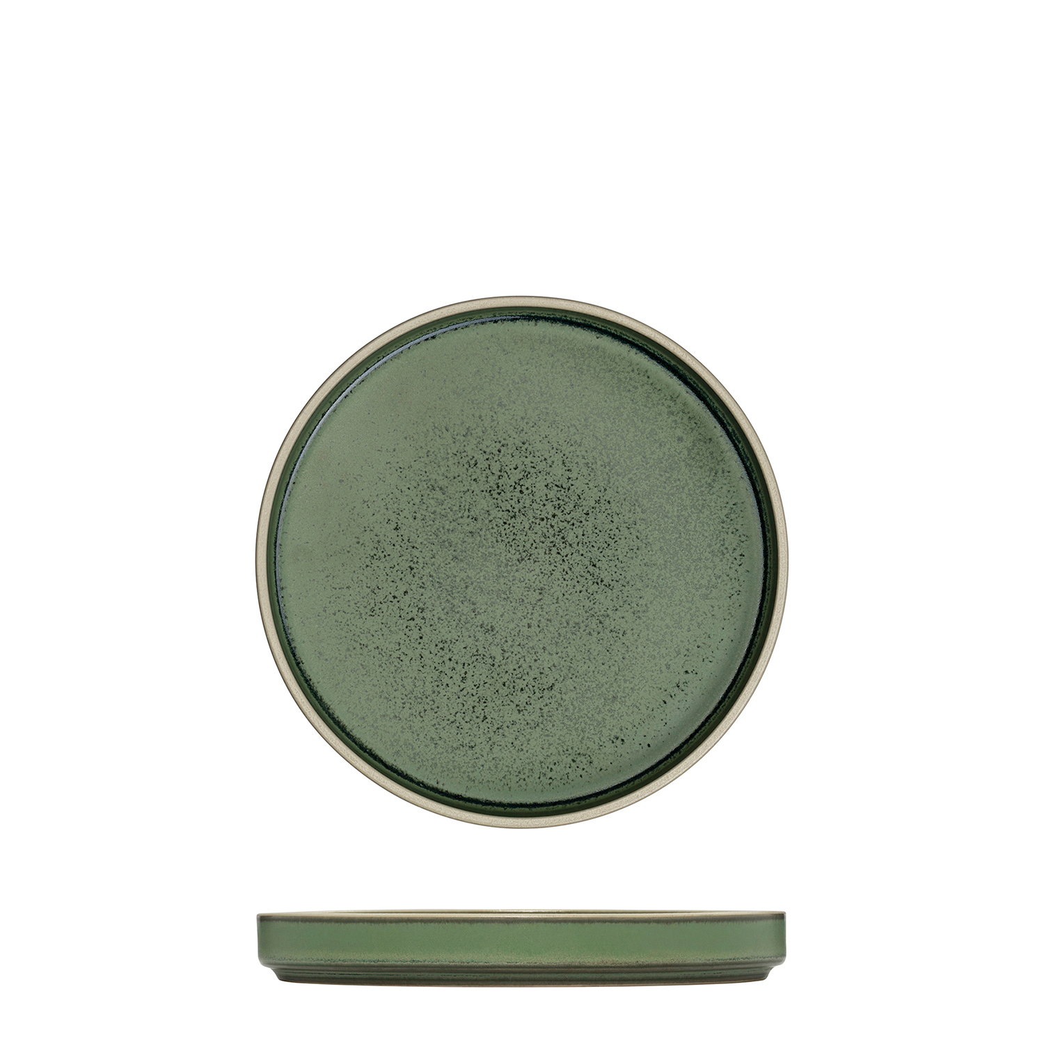 Luzerne Mod Smokey Basil Round Stackable Plate - 160mm (Pack of 6)