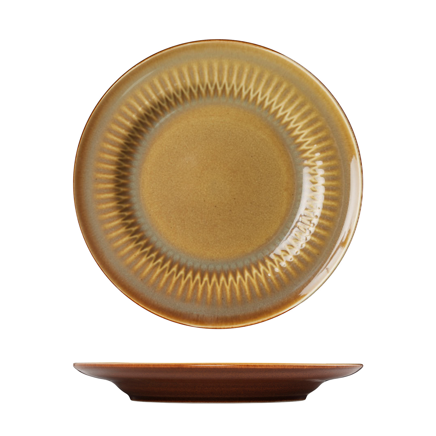 Luzerne Cottage Cinnamon Round Plate - Wide Rim - 230mm (Pack of 6)