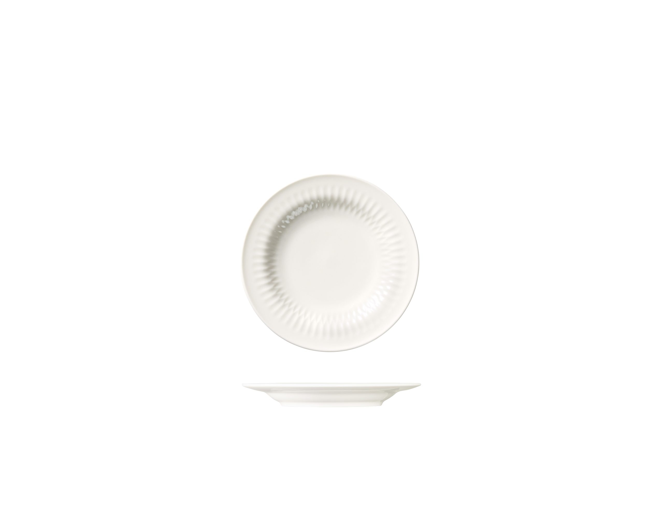 Luzerne Cottage White Round Plate - Wide Rim - 170mm (Pack of 6)