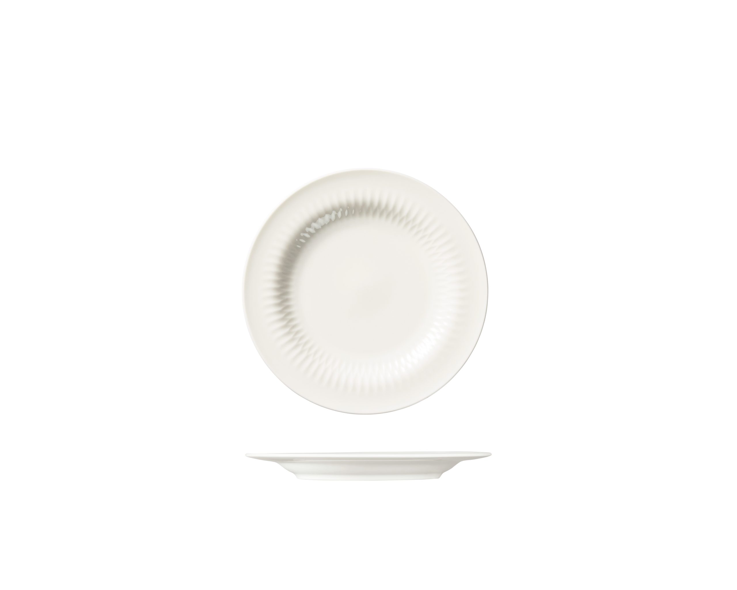 Luzerne Cottage White Round Plate - Wide Rim - 210mm (Pack of 6)