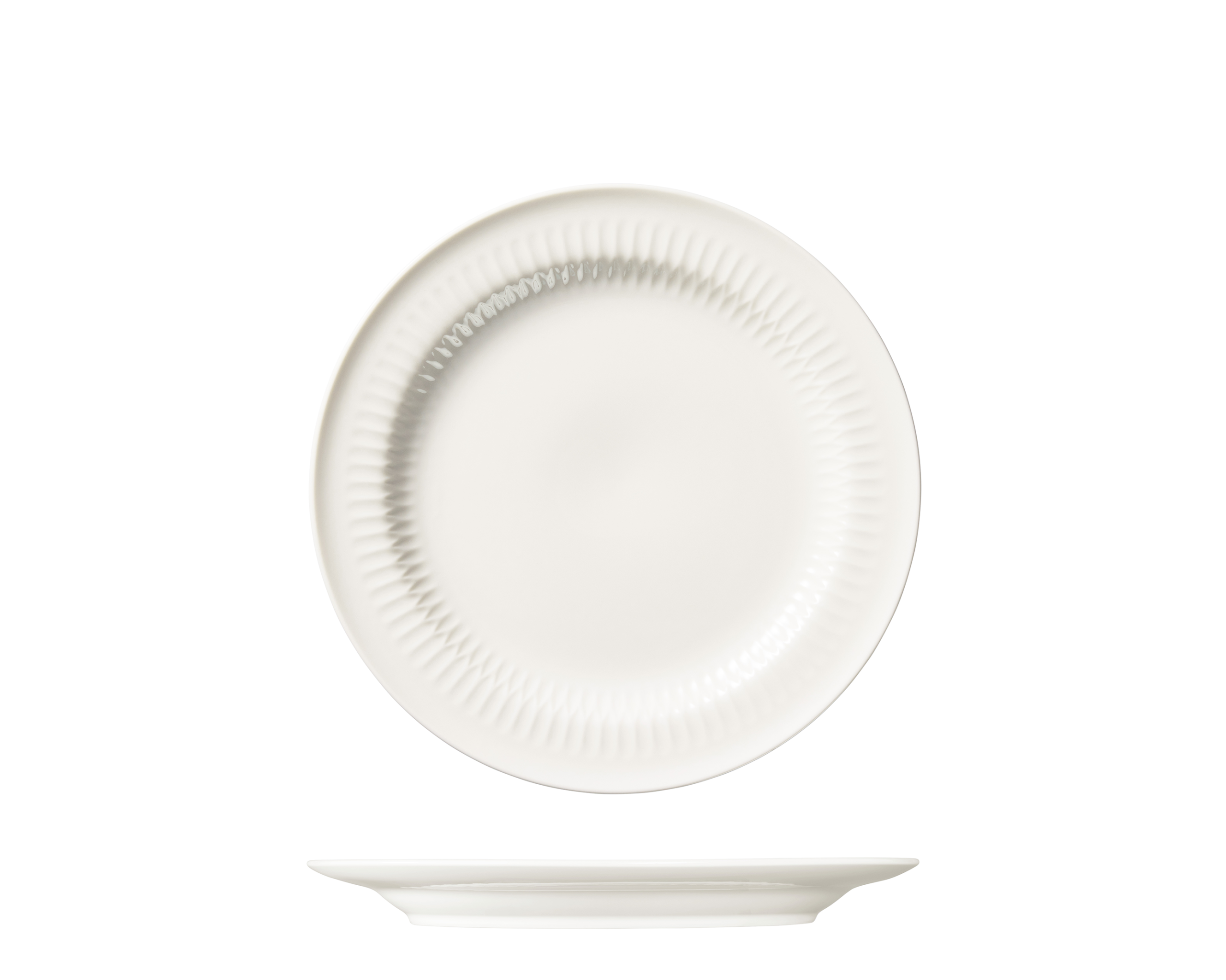Luzerne Cottage White Round Plate - Wide Rim - 300mm (Pack of 3)