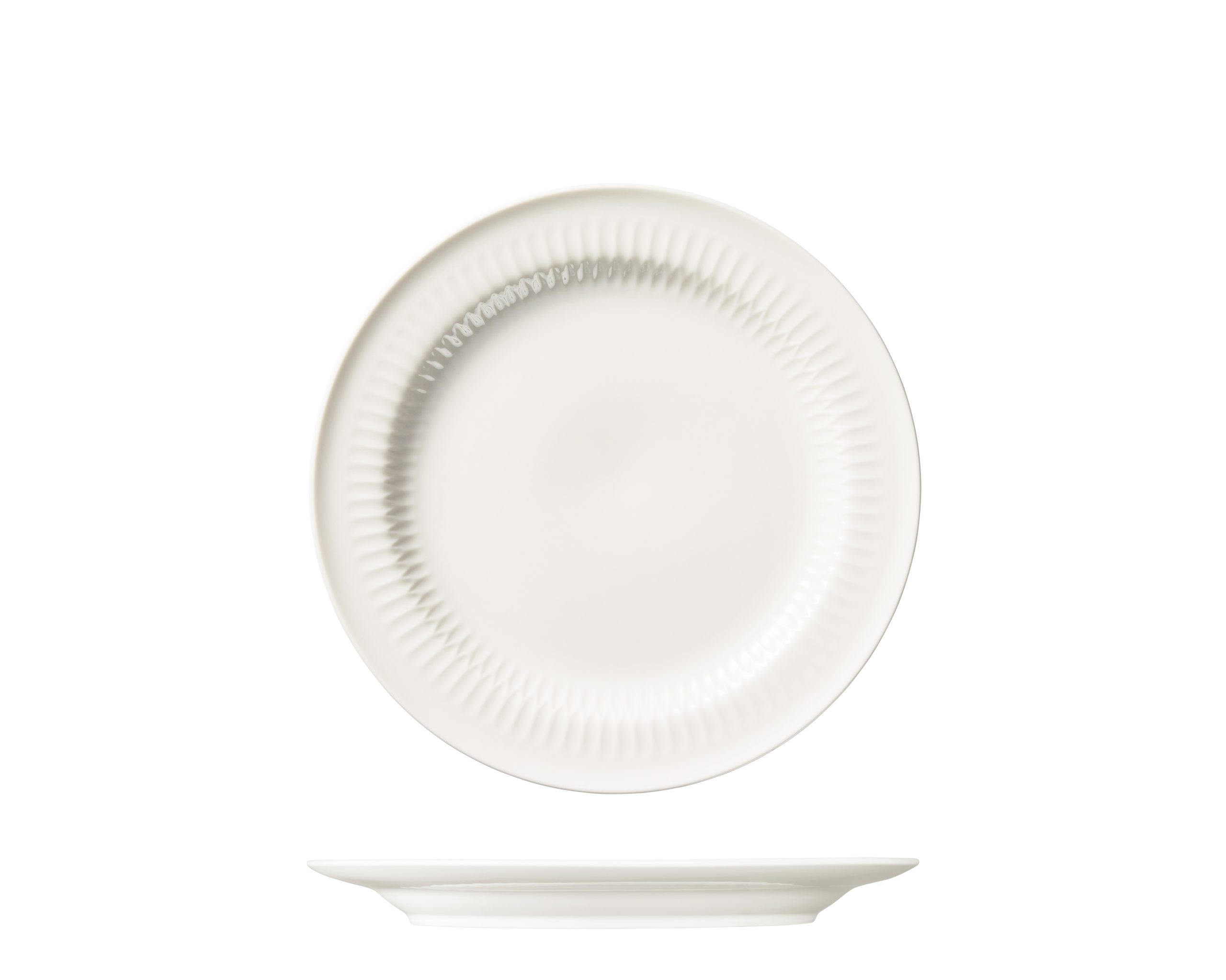 Luzerne Cottage White Round Plate - Wide Rim - 270mm (Pack of 4)