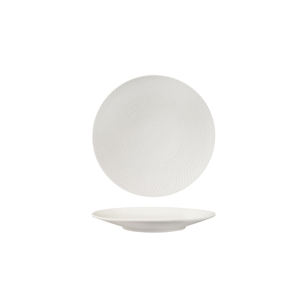 Luzerne Zen White Swirl Round Coupe Plate - 155mm (Pack of 6)