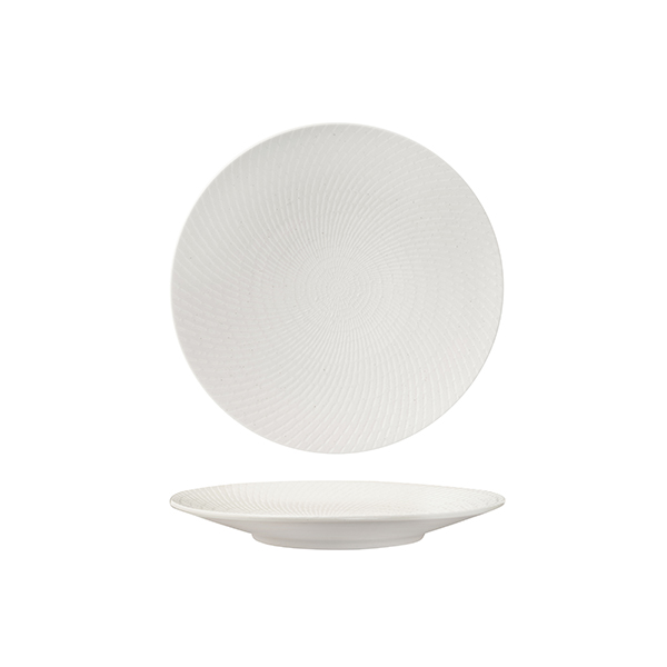 Luzerne Zen White Swirl Round Coupe Plate - 205mm (Pack of 6)