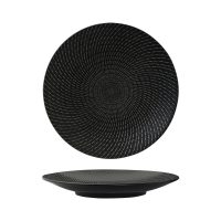 Luzerne Zen Black Swirl Round Coupe Plate - 275mm (Pack of 4)