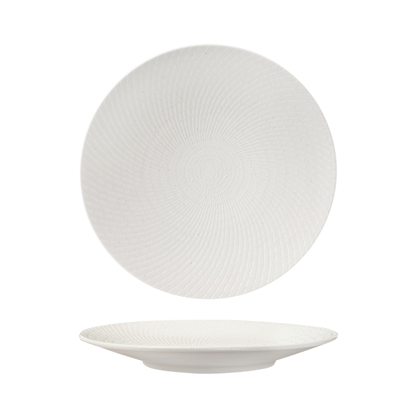 Luzerne Zen White Swirl Round Coupe Plate - 275mm (Pack of 4)