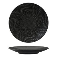 Luzerne Zen Black Swirl Round Coupe Plate - 310mm (Pack of 3)