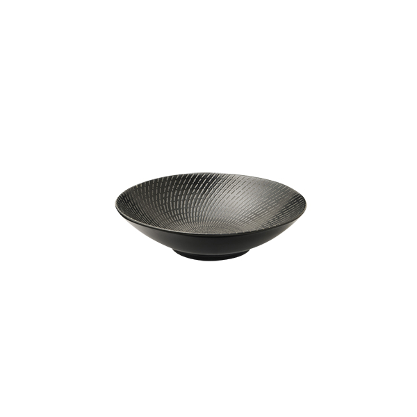 Luzerne Zen Black Swirl Round Bowl - Footed - 600ml (Pack of 6)