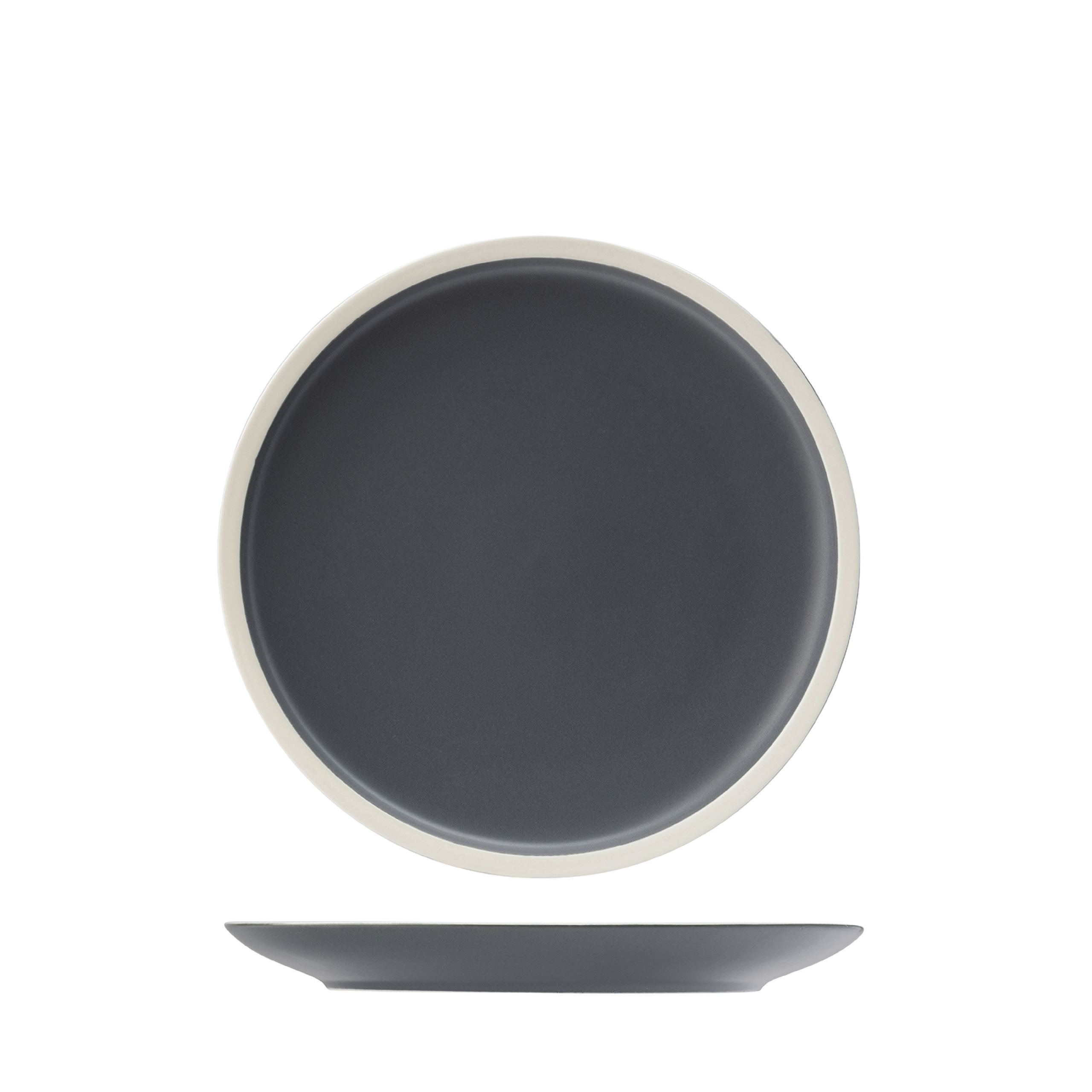 Utopia Forma Charcoal Round Coupe Plate - 210mm (Pack of 6)