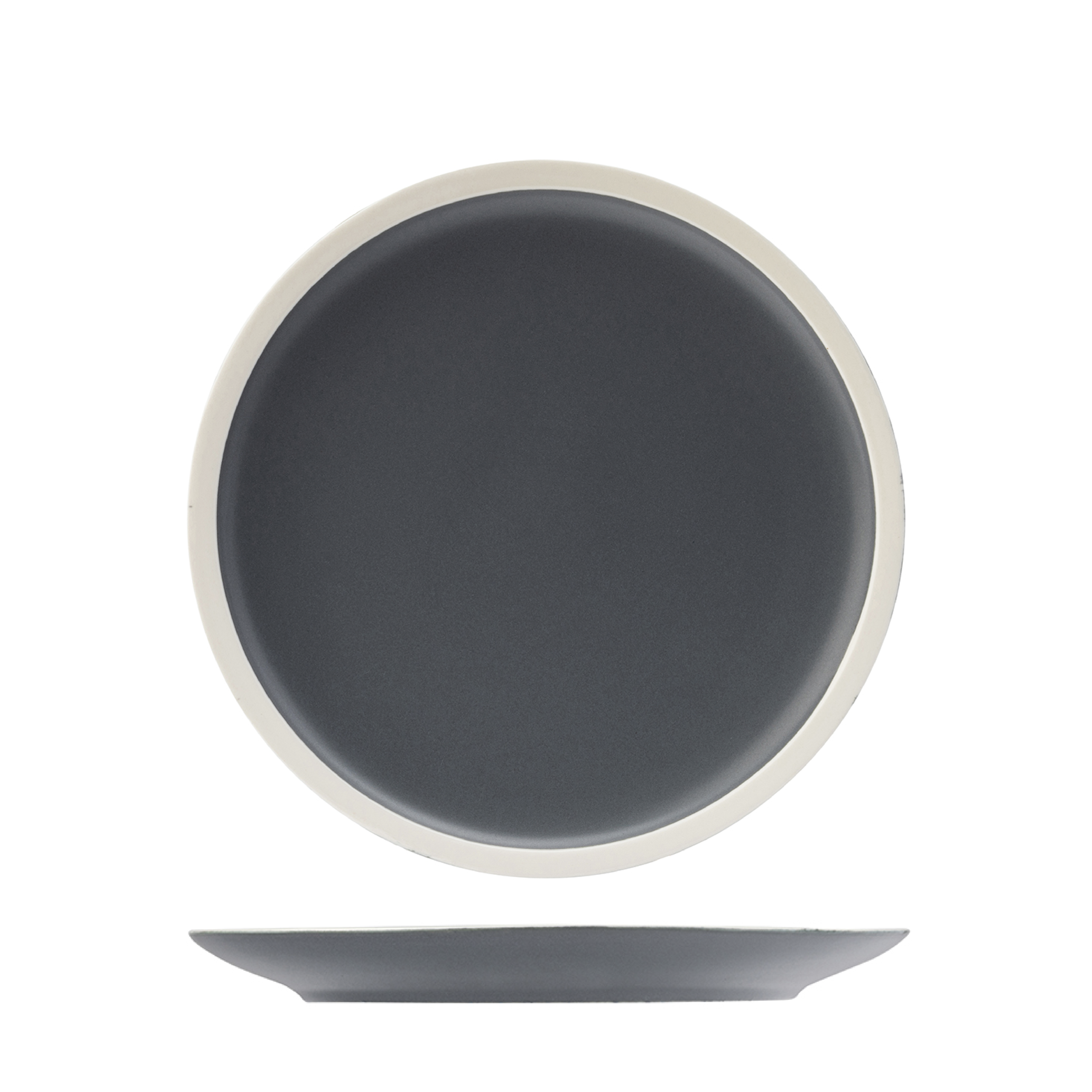 Utopia Forma Charcoal Round Coupe Plate - 240mm (Pack of 6)