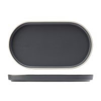 Utopia Forma Charcoal Oval Platter - 310x175mm (Pack of 6)