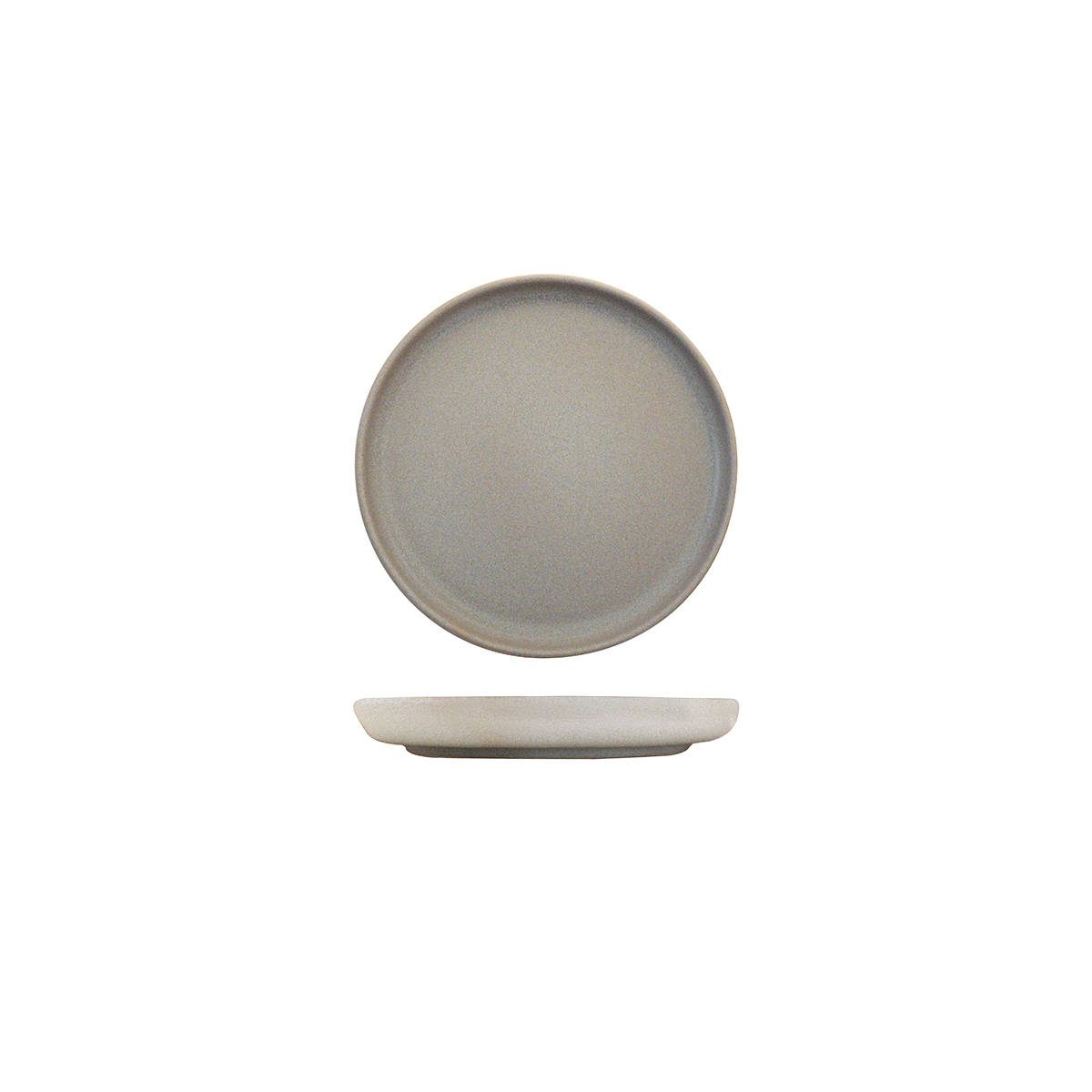 Eclipse Uno Light Grey Round Walled Plate - 175mm (Pack of 6)