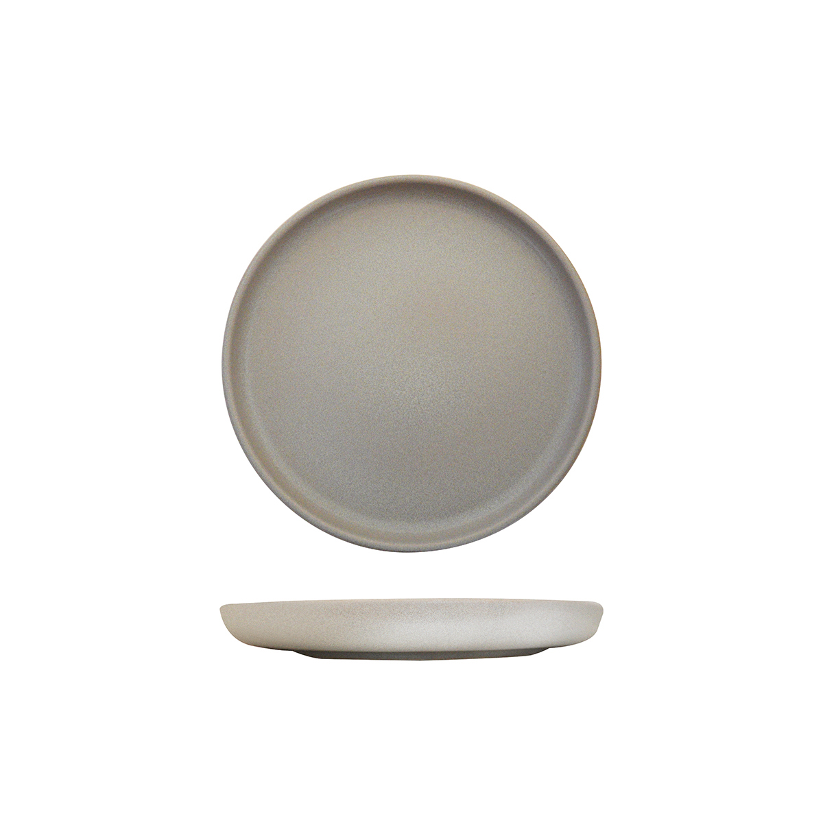 Eclipse Uno Light Grey Round Walled Plate - 220mm (Pack of 6)