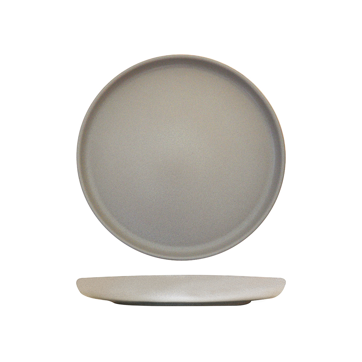 Eclipse Uno Light Grey Round Walled Plate - 280mm (Pack of 6)