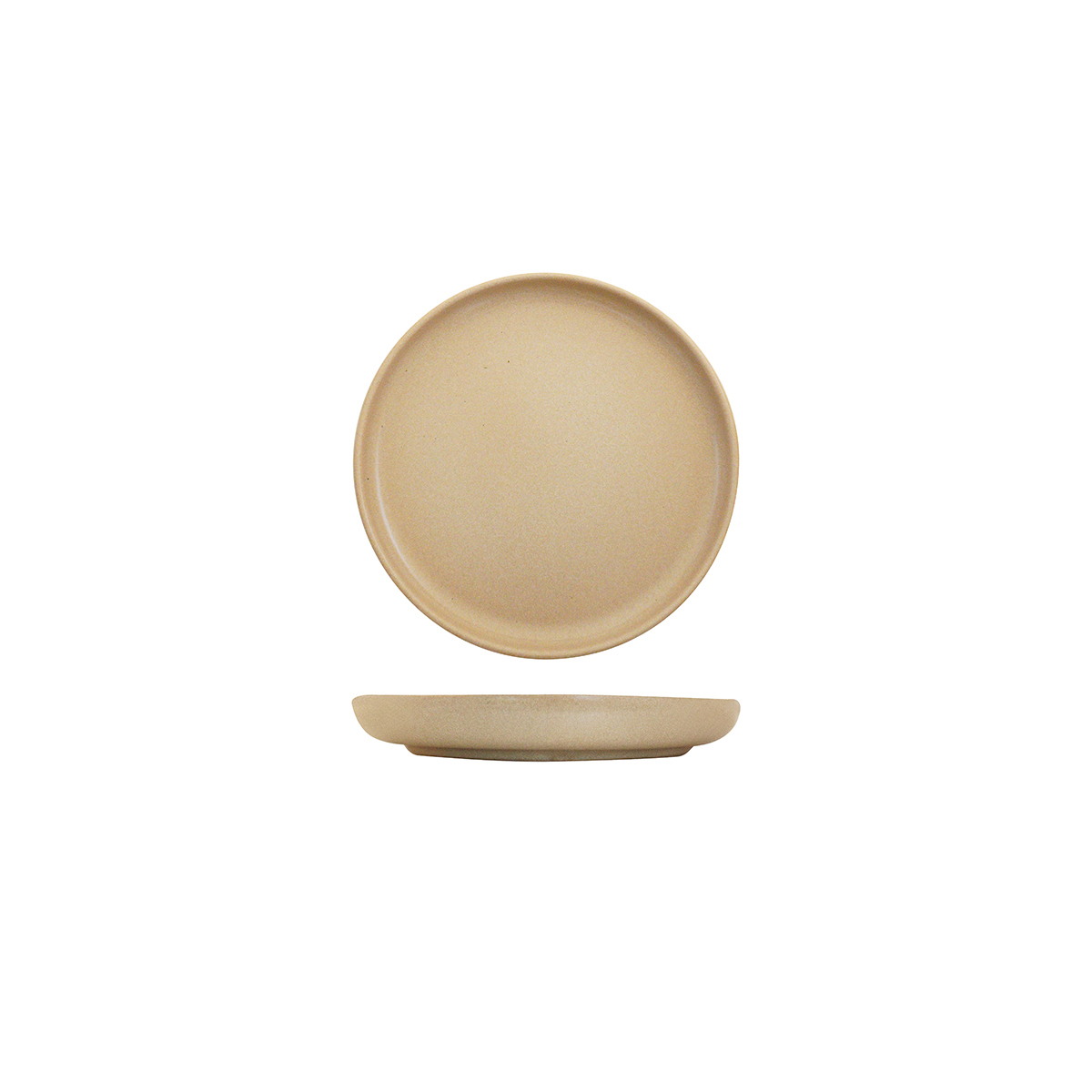 Eclipse Uno Taupe Round Walled Plate - 175mm (Pack of 6)