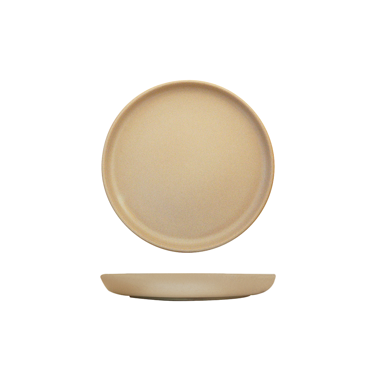 Eclipse Uno Taupe Round Walled Plate - 220mm (Pack of 6)