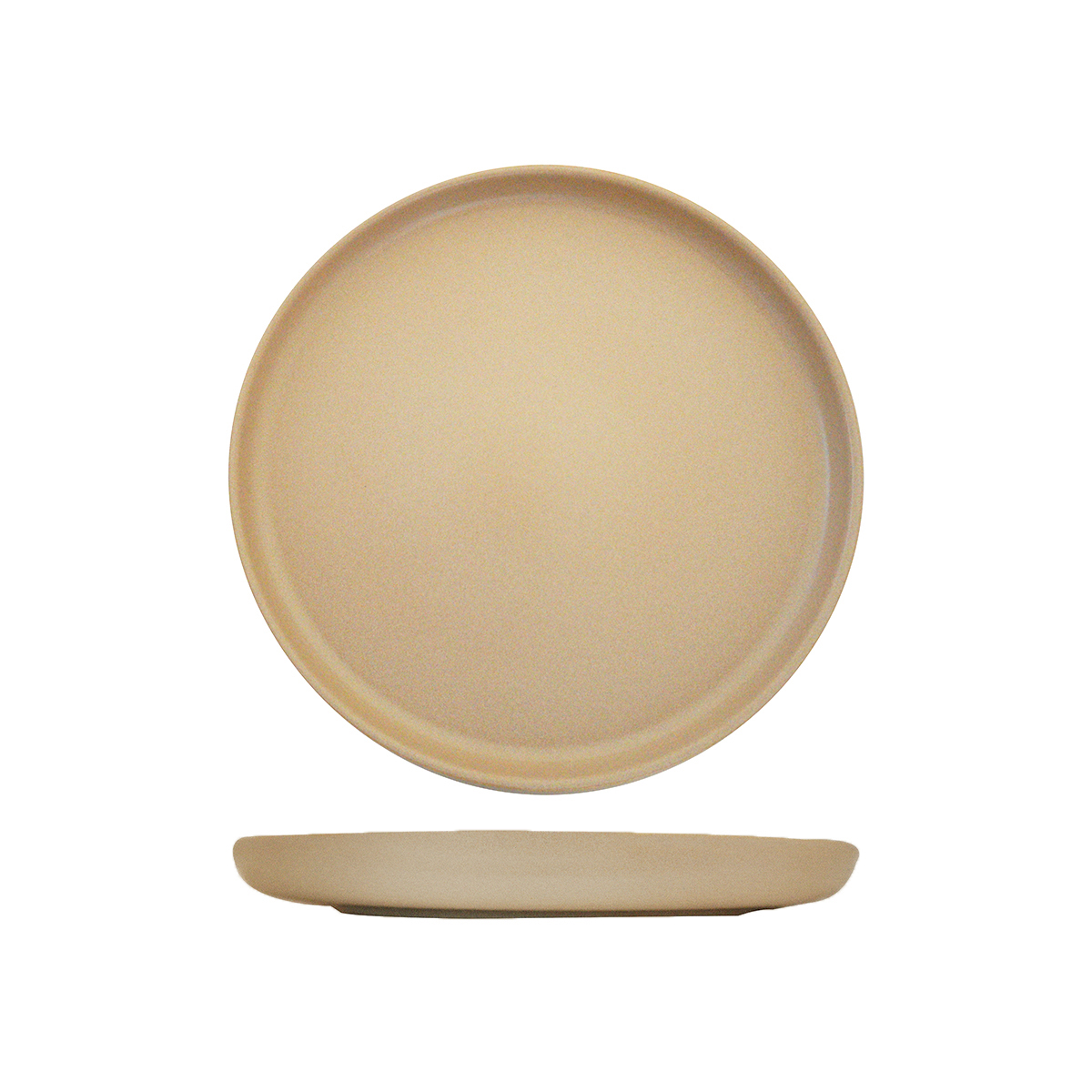 Eclipse Uno Taupe Round Walled Plate - 280mm (Pack of 6)