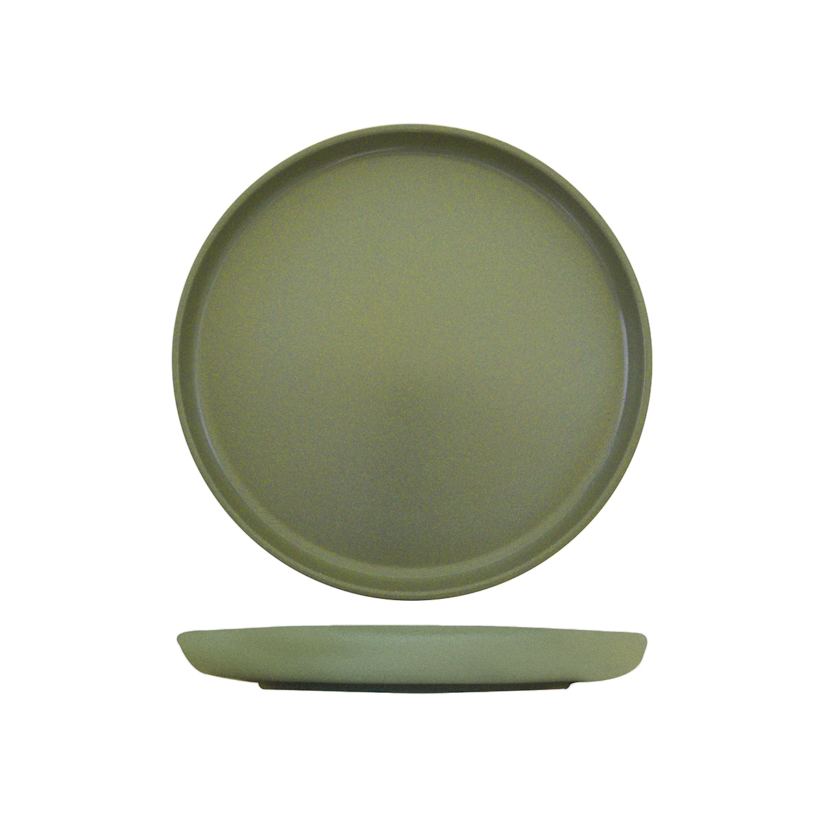 Eclipse Uno Green Round Walled Plate - 280mm (Pack of 6)