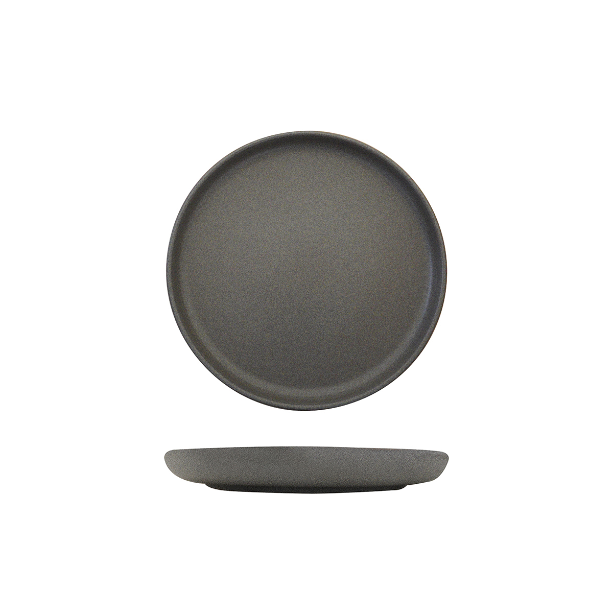 Eclipse Uno Dark Grey Round Walled Plate - 220mm (Pack of 6)