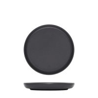 Eclipse Uno Black Round Walled Plate - 175mm (Pack of 6)
