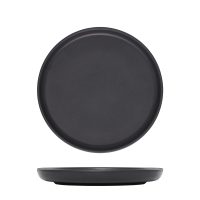 Eclipse Uno Black Round Walled Plate - 220mm (Pack of 6)