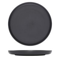 Eclipse Uno Black Round Walled Plate - 280mm (Pack of 6)
