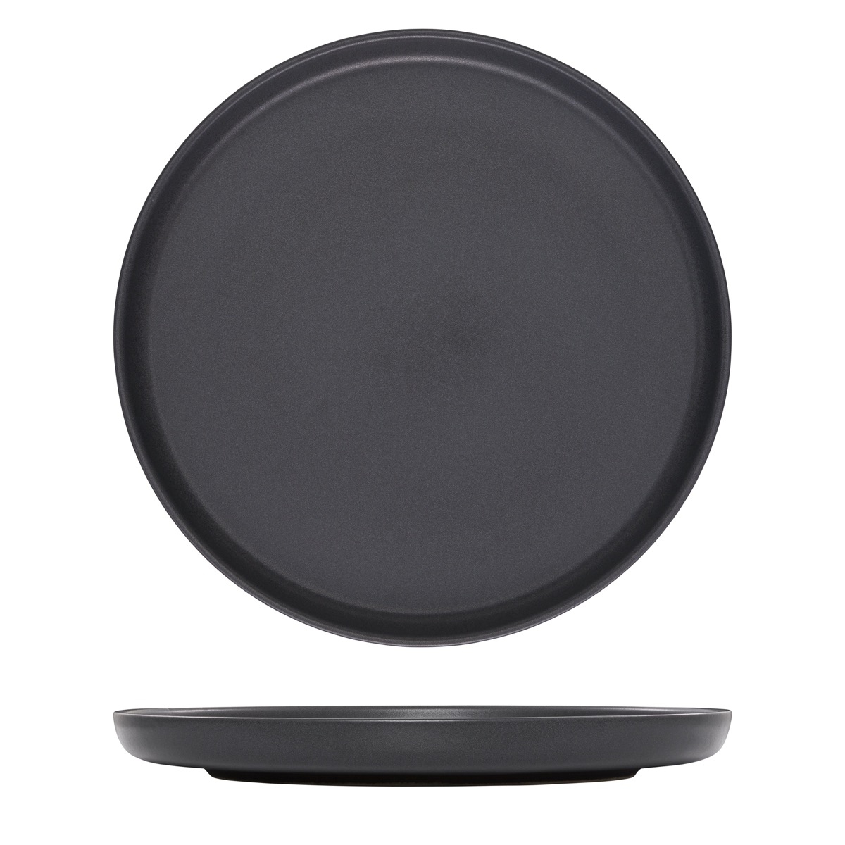 Eclipse Uno Black Round Walled Plate - 280mm (Pack of 6)
