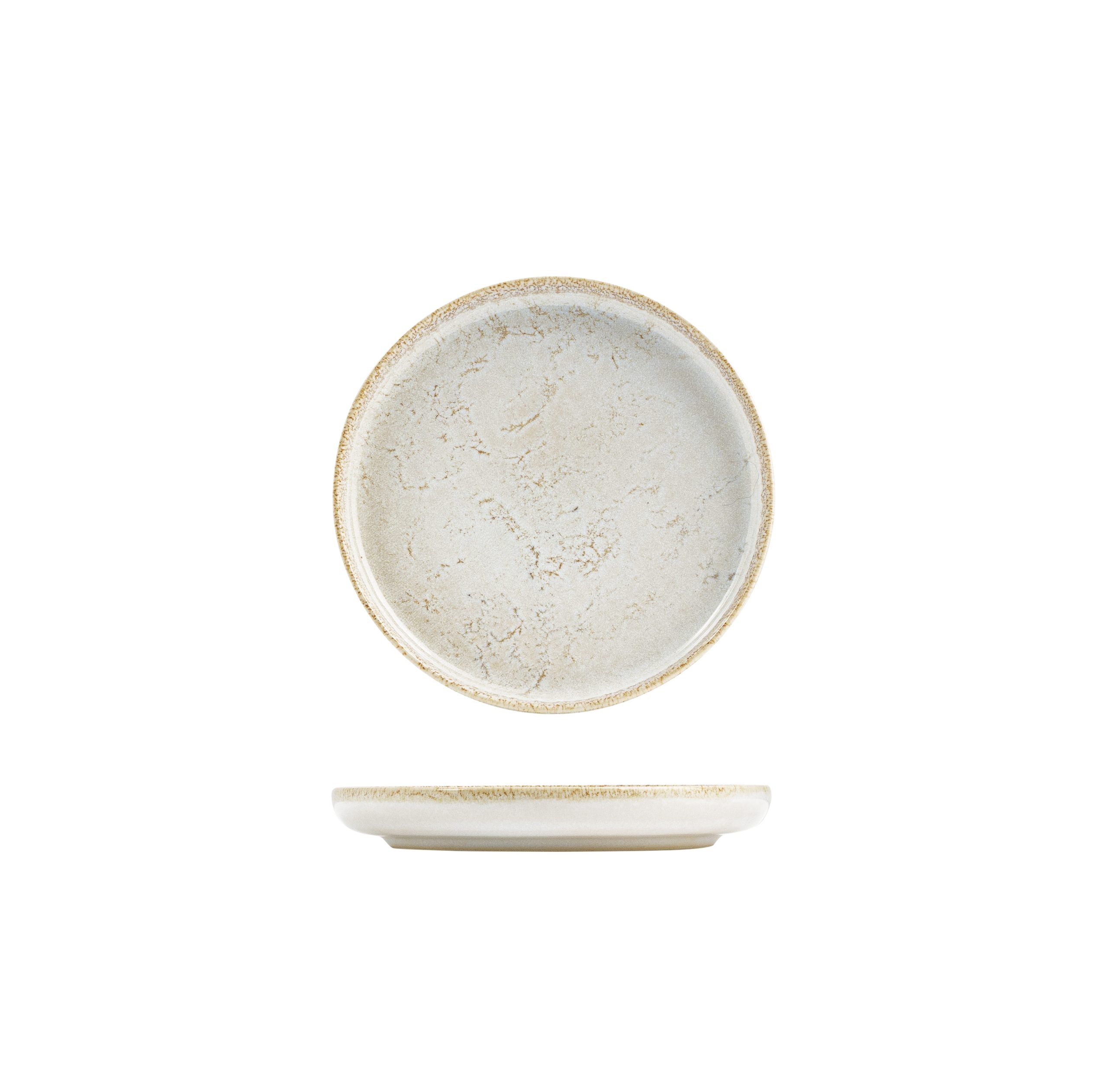 Eclipse Duo Limestone Round Walled Plate - 175mm (Pack of 6)