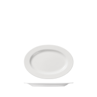 Ariane Prime Oval Plate - Wide Rim - 220x150mm - White (Pack of 12)