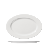 Ariane Prime Oval Plate - Wide Rim - 320x220mm - White (Pack of 6)
