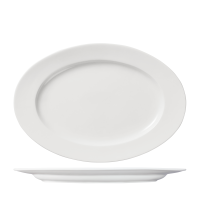 Ariane Prime Oval Plate - Wide Rim - 360x250mm - White (Pack of 6)